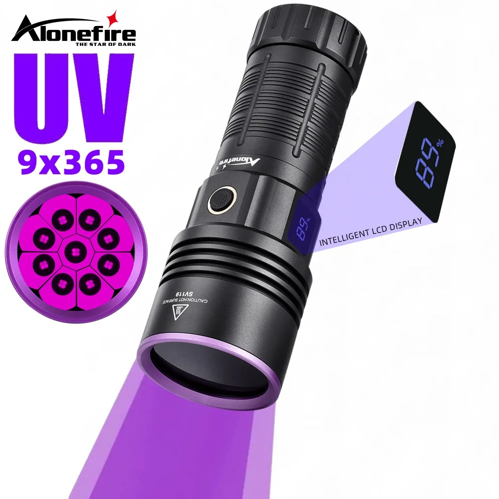 Torcia UV 9x365nm en uso
