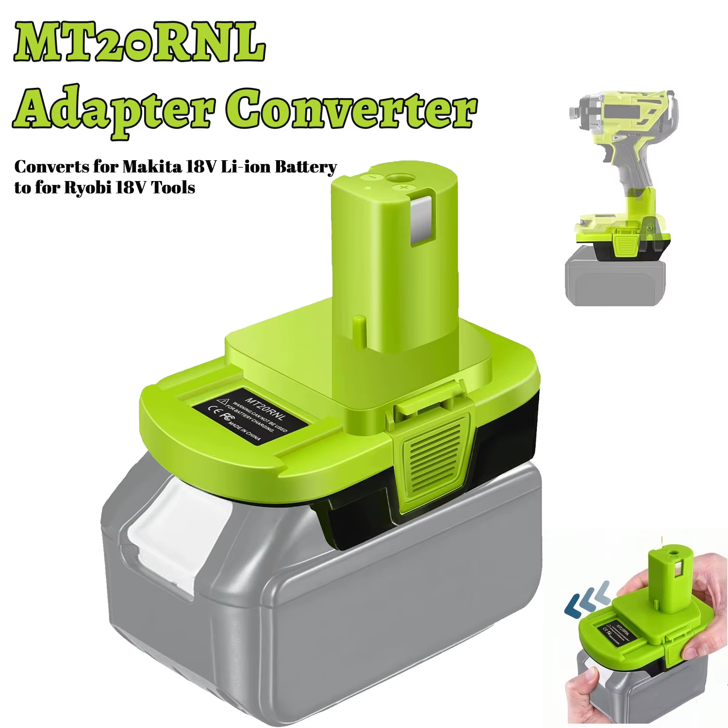 Adaptador Batería 18V Makita para Herramientas Ryobi