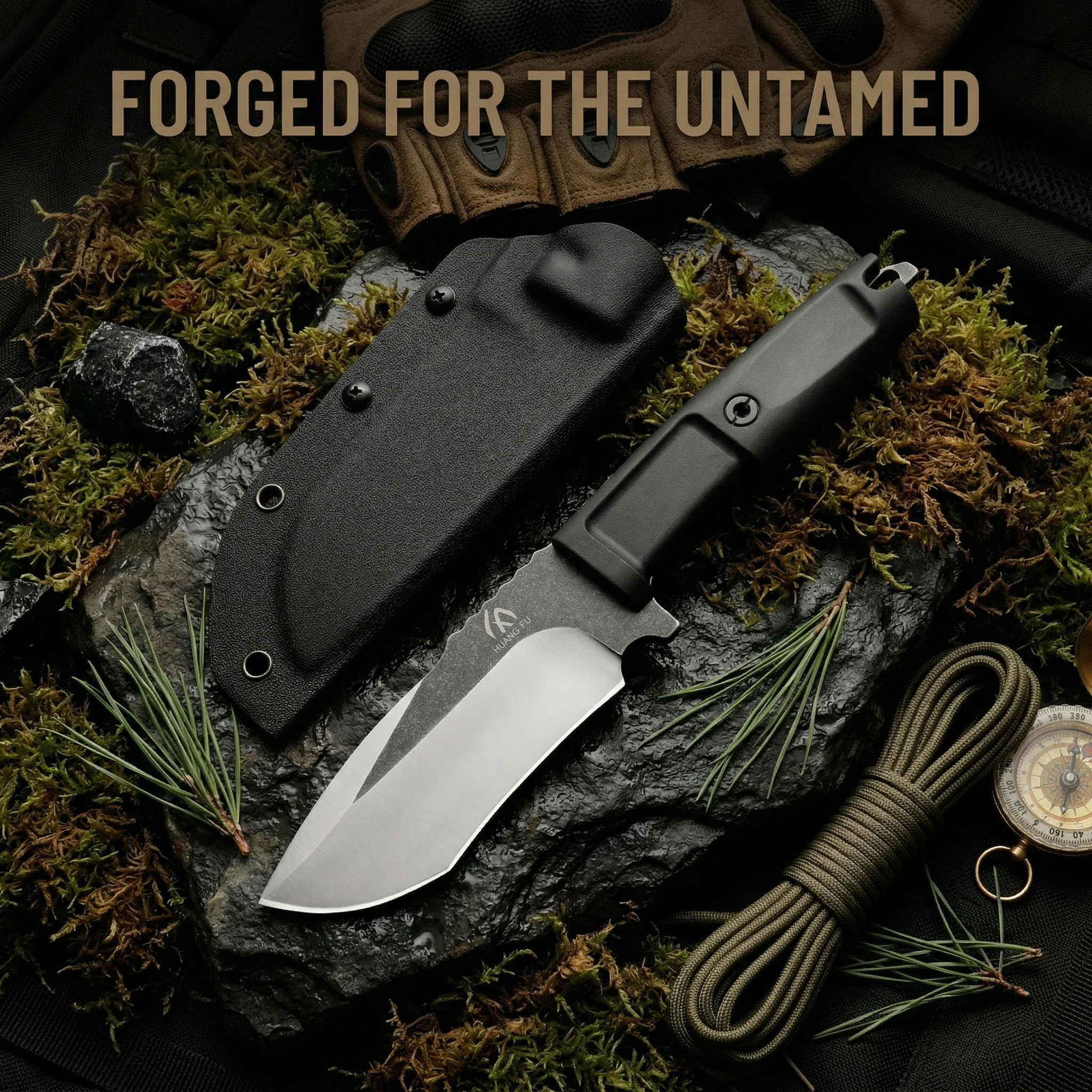 Cuchillo táctico con mango G10 y funda, herramienta multifunción - imagen 5