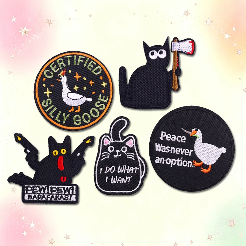 Parche bordado termoadhesivo gato y pato – para coser o planchar - imagen 4
