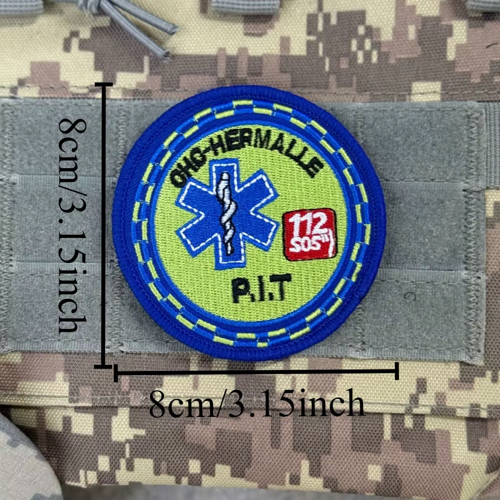 Parche táctico médico Estrella de la Vida bordado con velcro rescate - imagen 4