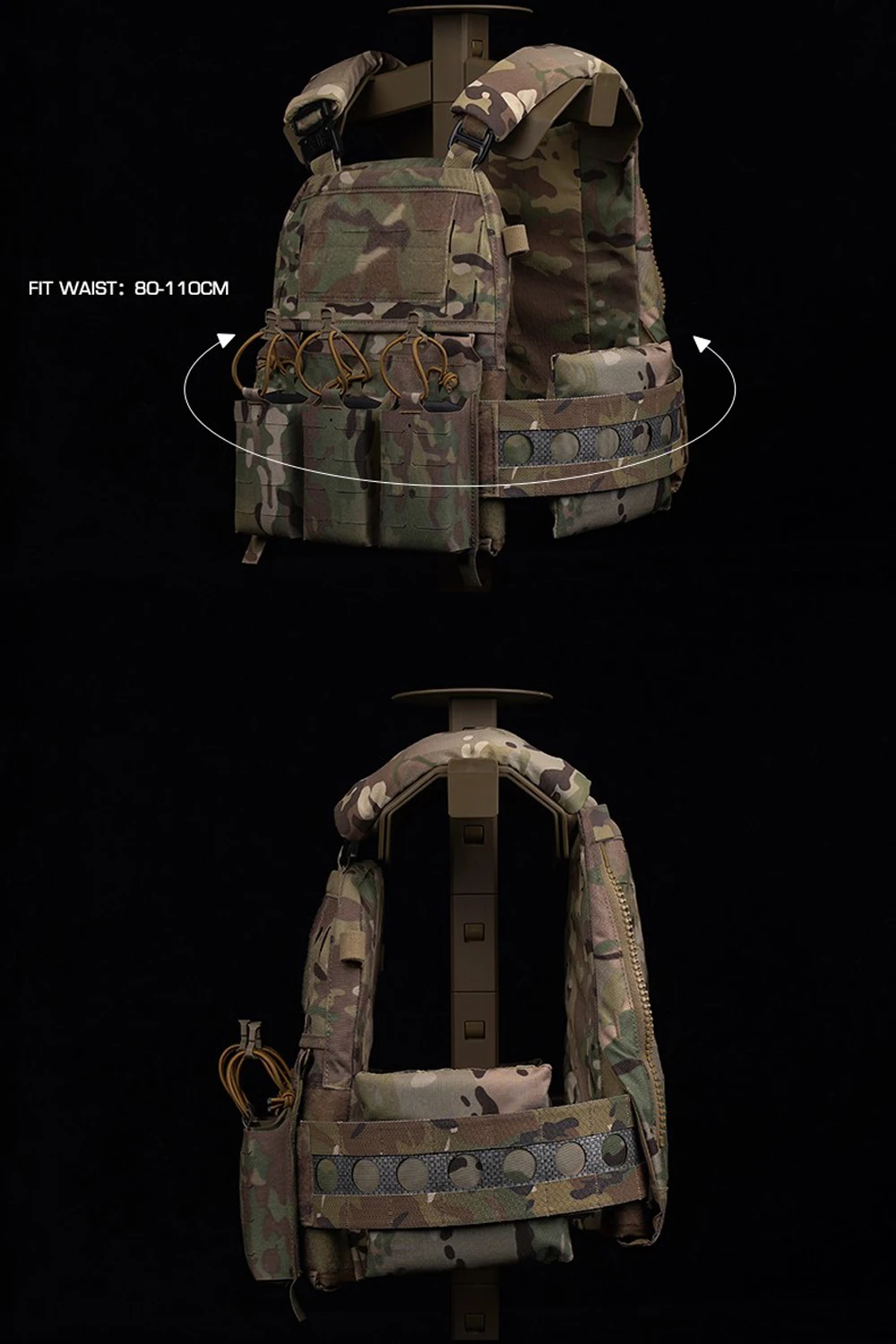 Sistema MOLLE para portaplacas y accesorios