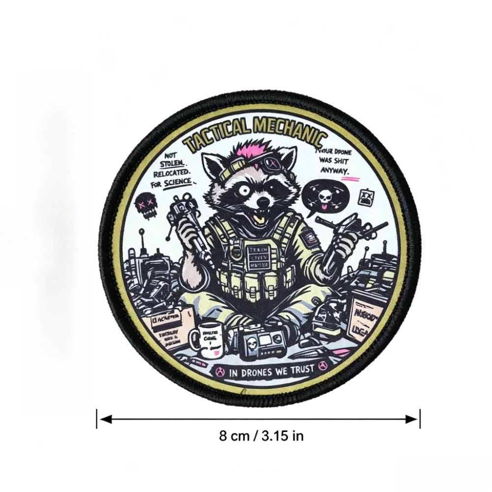 Parche táctico raccoon con velcro gancho y bucle para ropa - imagen 4