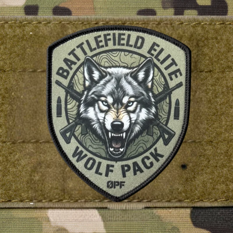 Parche táctico de lobo con pistolas dobles, gancho y bucle - imagen 3