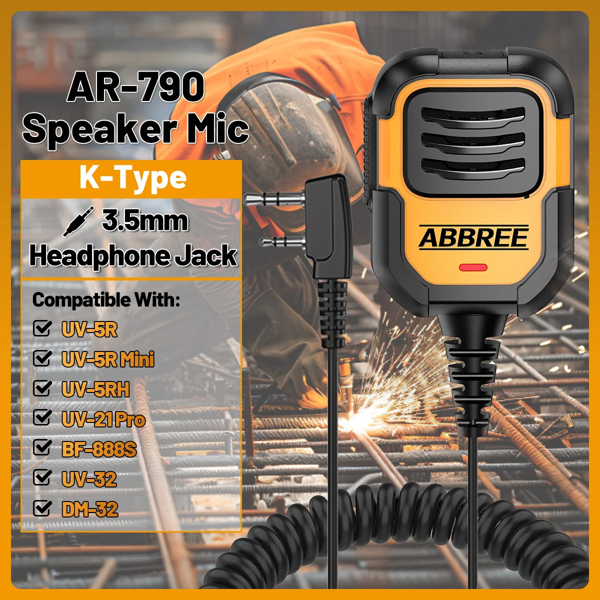 ABBREE AR-790 micrófono altavoz para Baofeng UV5R radio táctica - imagen 5