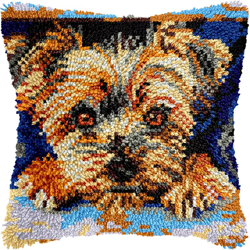 Kit de bordado Smyrna para almohadas con animales en ganchillo - imagen 4