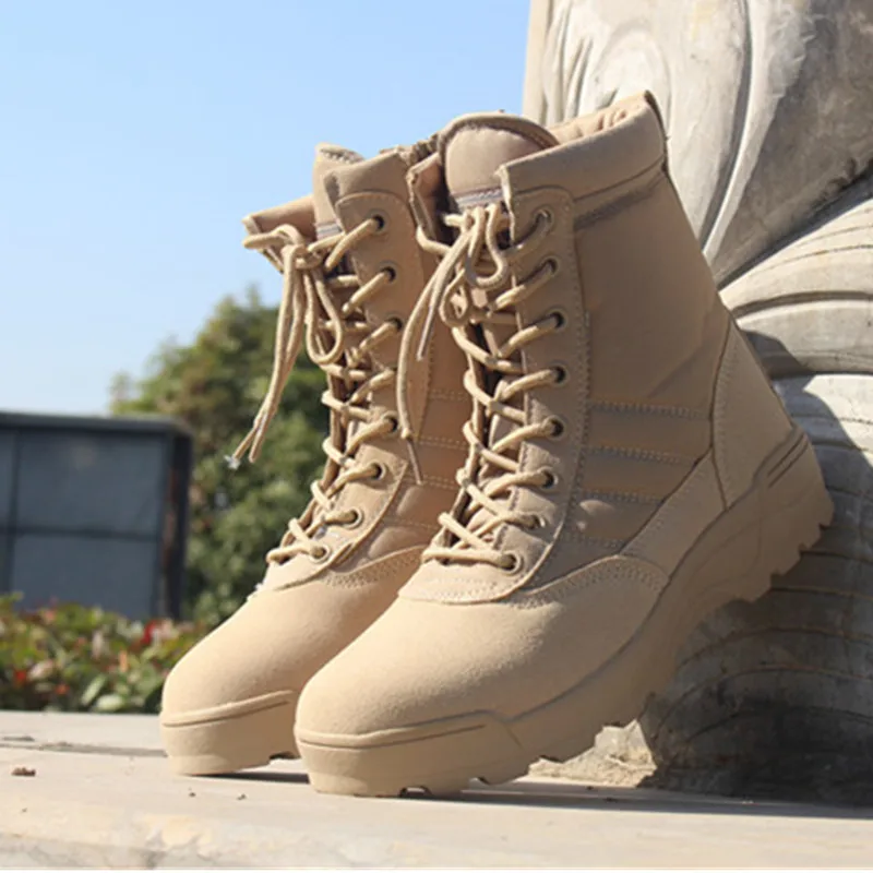 Botas tácticas militares hombre cuero combate desierto montaña