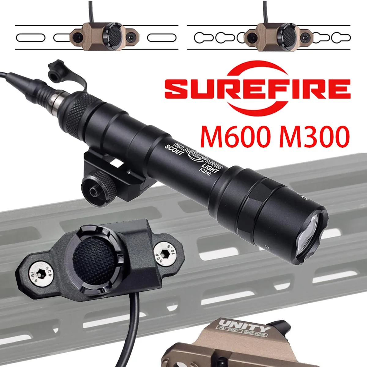 SureFire M600 M300 – Linterna Táctica LED Montura Picatinny Airsoft - imagen 5