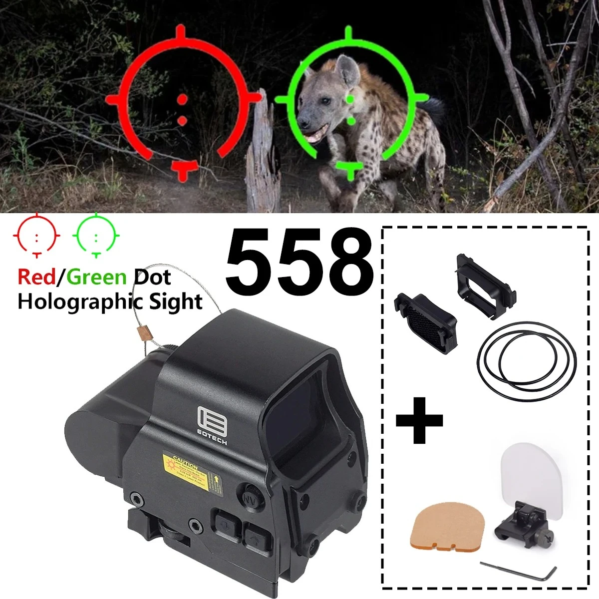 Mira holográfica EOTech 558 rojo/verde con montura rápida Picatinny - imagen 3