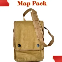 Bolsa táctica de mapas caqui vintage Segunda Guerra Mundial