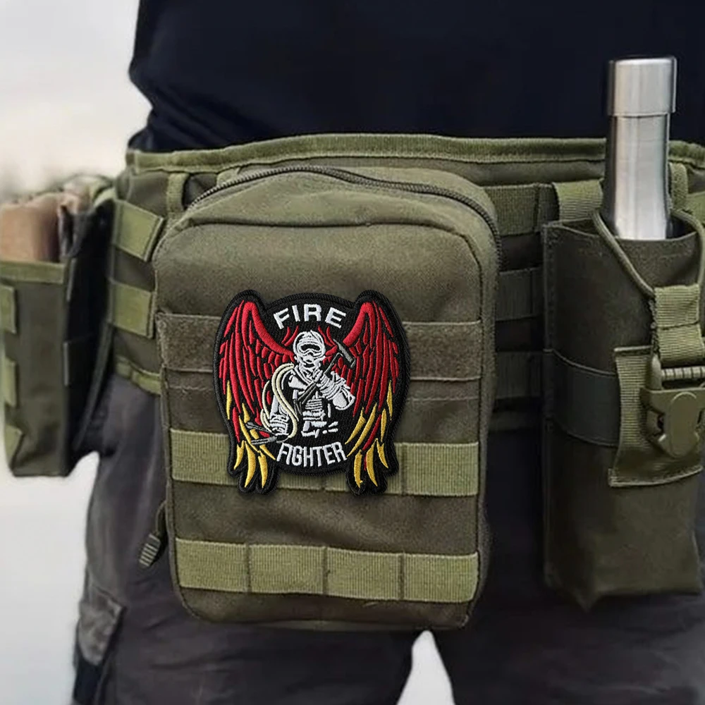 Parche táctico bordado bombero con velcro para chaleco - imagen 5