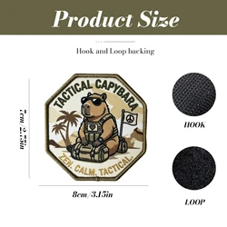 Parche táctico hexagonal capibara gancho y bucle para chaqueta
