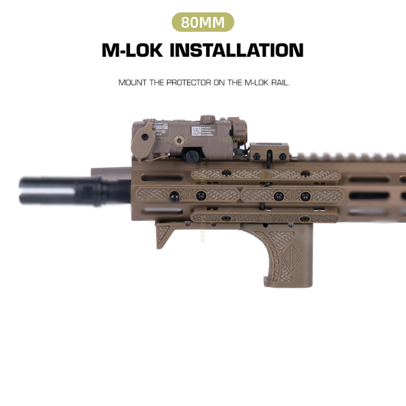 Cubiertas M-LOK de nailon para riel táctico, protección manos - imagen 4