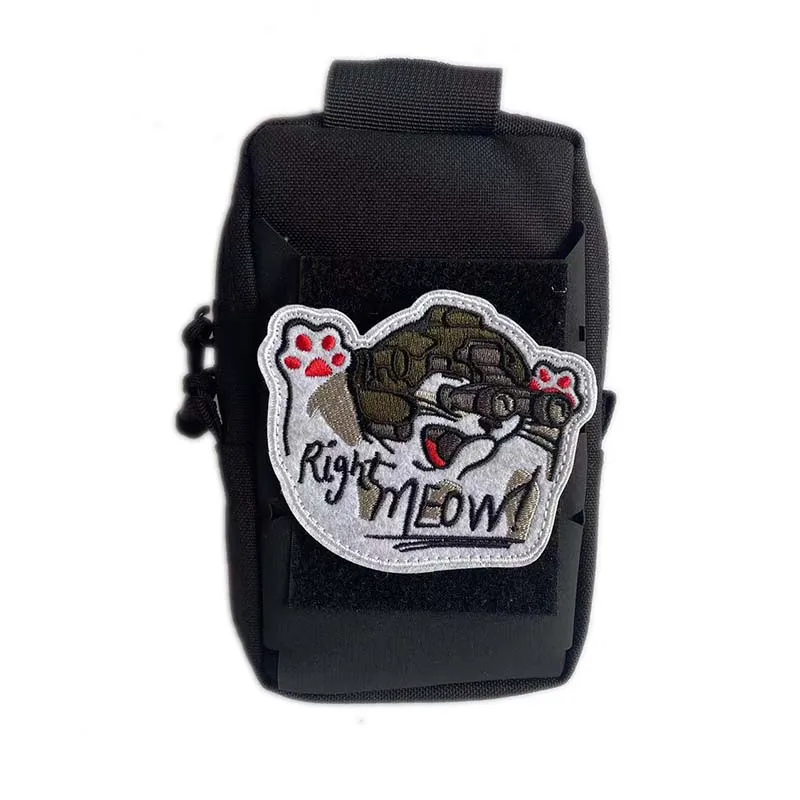 Parche táctico bordado gato con pistola para ropa y sombrero - imagen 3