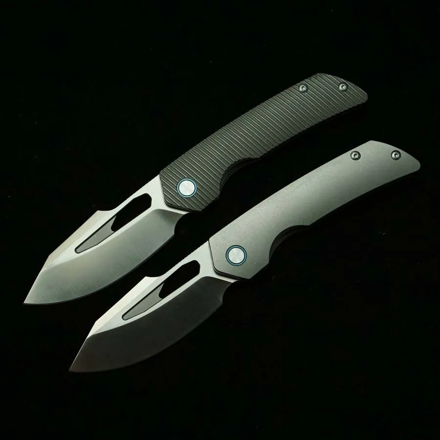 Cuchillo plegable LEMIFSHE BLK acero M390 mango titanio EDC