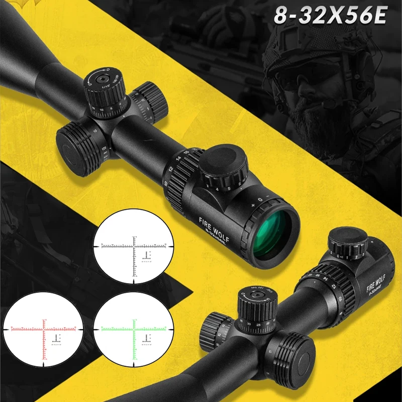 Mirilla táctica 8-32x56E punto rojo retículo verde rifle aire - imagen 5