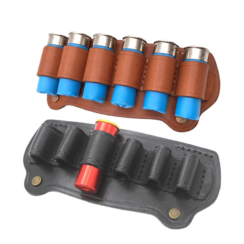 Funda de cuero real para escopeta 12GA con 6 rondas y transporte - imagen 3