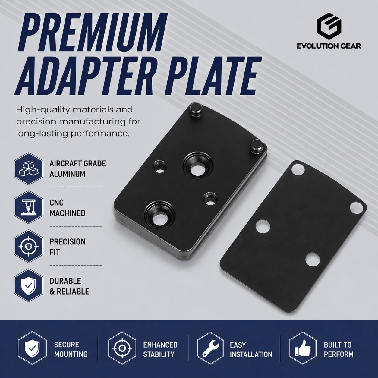 Placa adaptadora offset 45° 90° para mira punto rojo – Soporte óptico
