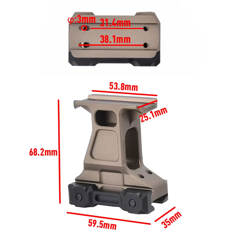 Lerna Montaje táctico rápido punto rojo – Base elevada Picatinny 20mm - imagen 2