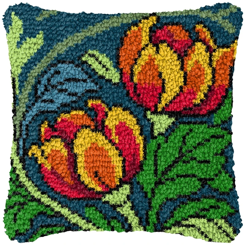 Funda de cojín bordada floral con gancho para sofá y sala de estar - imagen 3