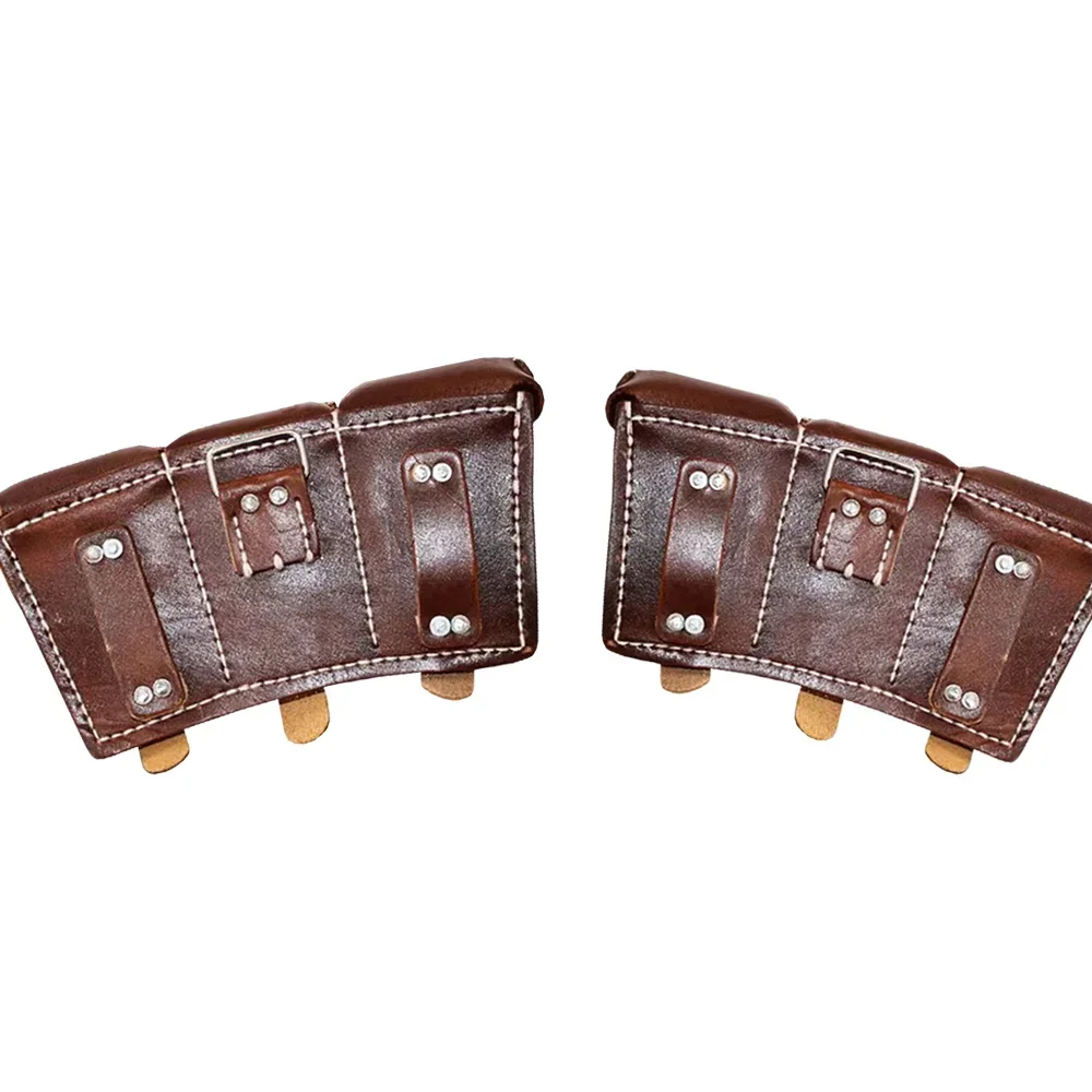 Bolsa de cintura táctica vintage cuero marrón estilo alemán - imagen 2