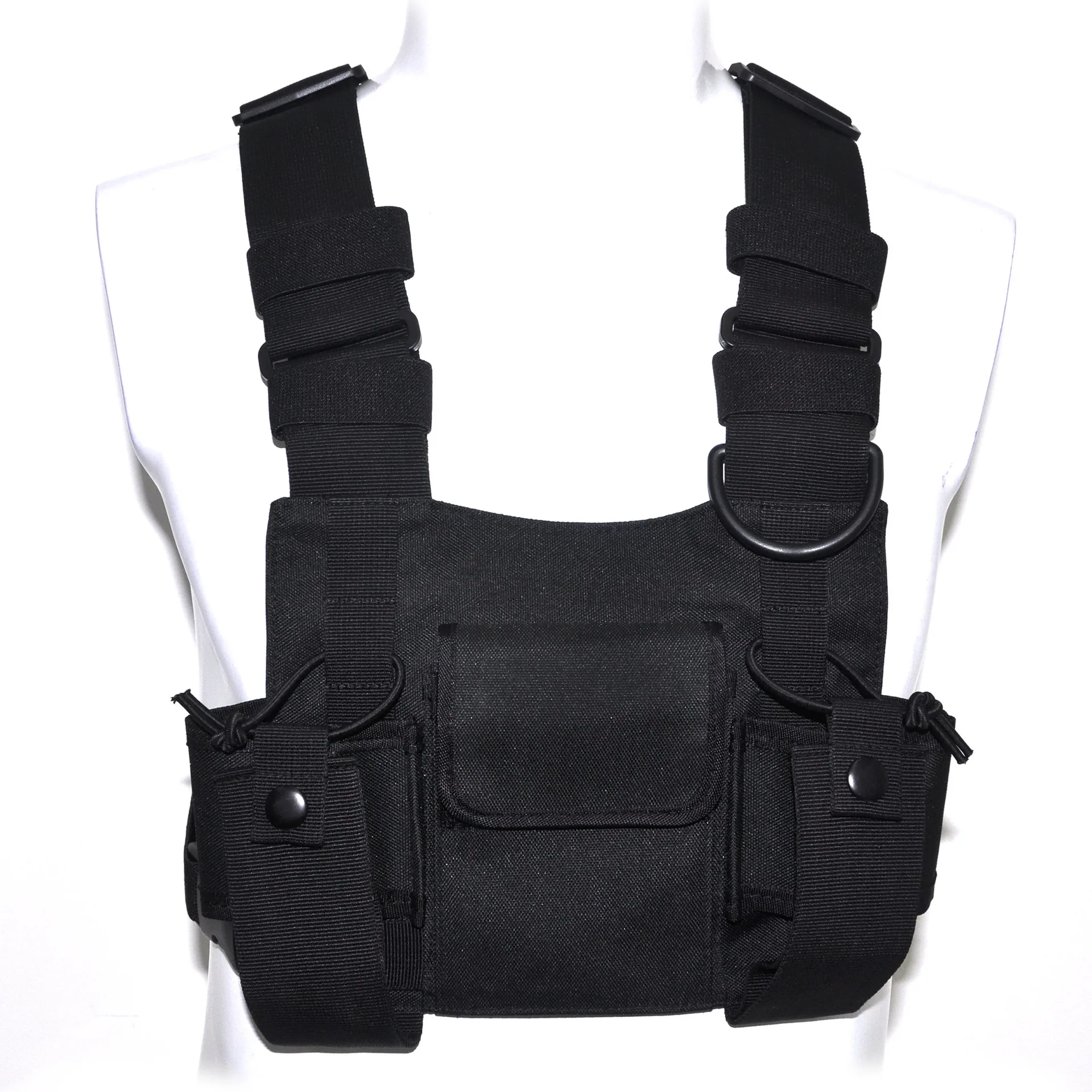 Arnés con bolsa frontal y correa de hombro ajustable