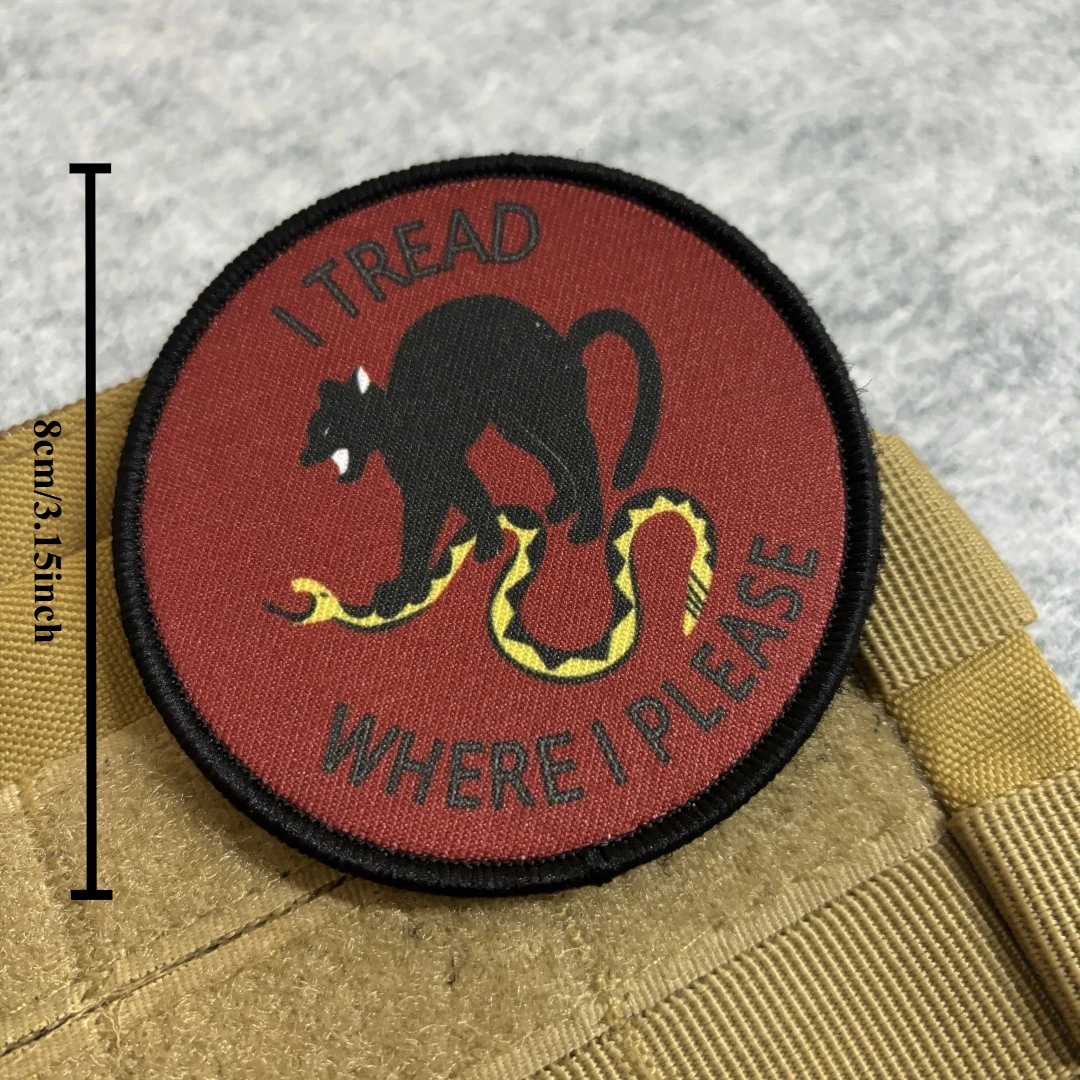I TREAD Parche táctico toro negro bordado MOLLE – Moral militar - imagen 3