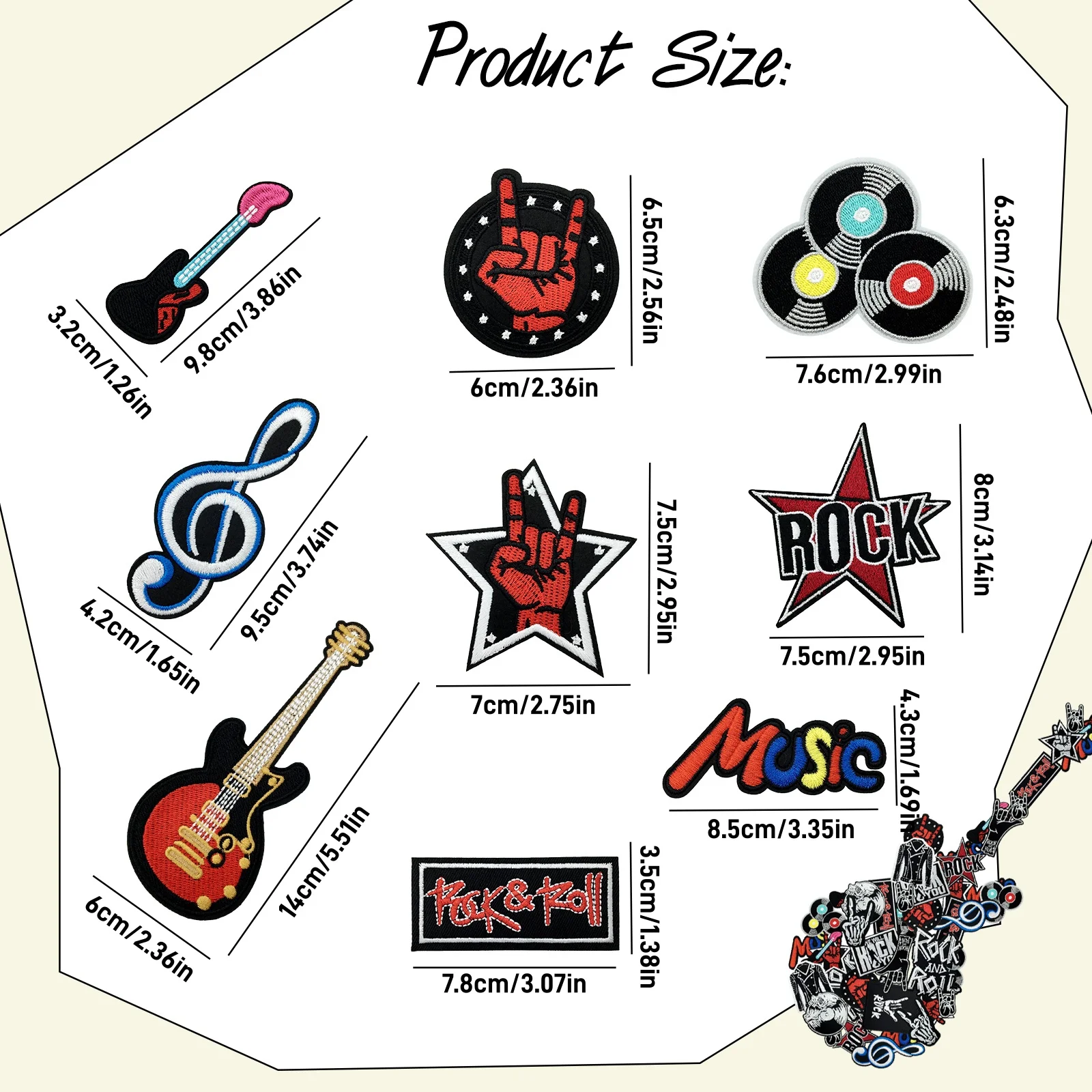 Parches termoadhesivos punk rock bordados para chaquetas y ropa - imagen 2