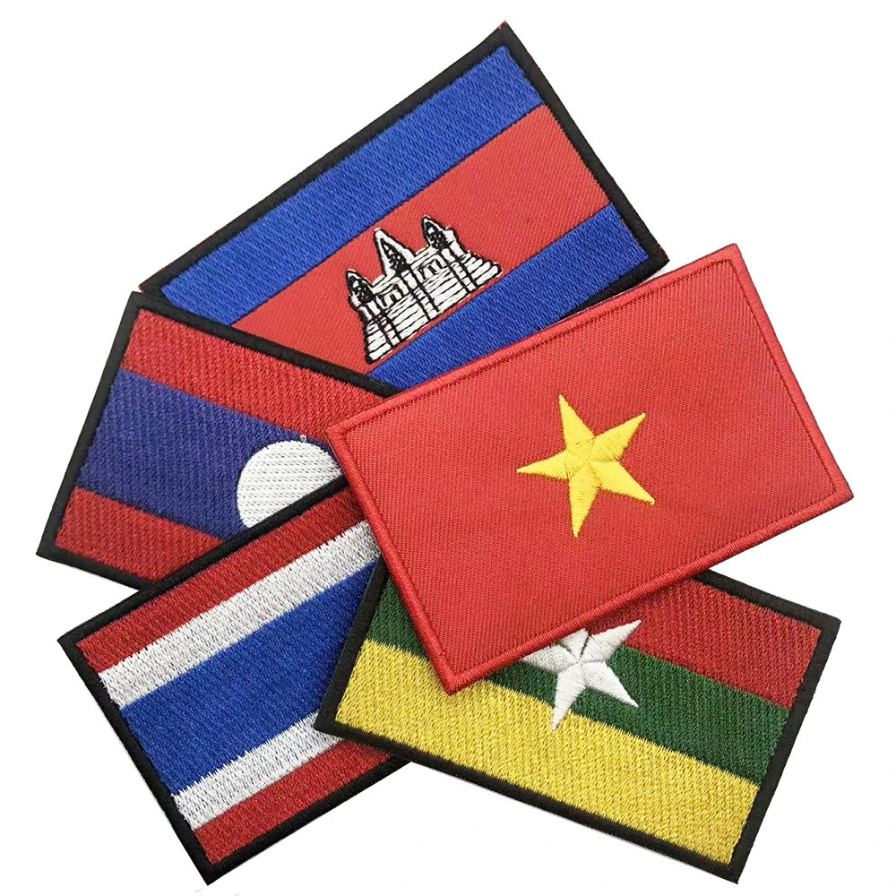 Parche bordado Vietnam, Laos y Tailandia termoadhesivo o velcro - imagen 2