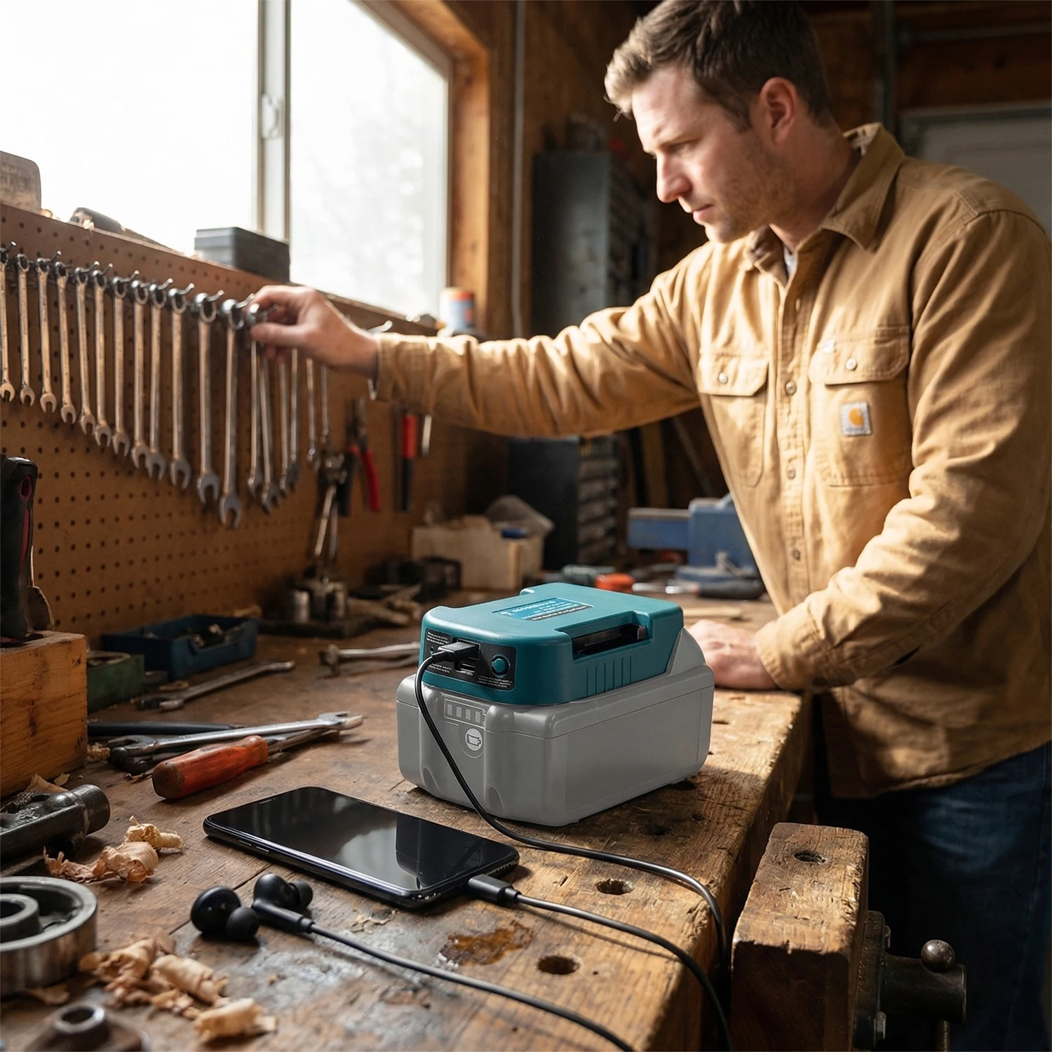 Adaptador cargador rápido USB-C para baterías Makita Dewalt Milwaukee - imagen 3