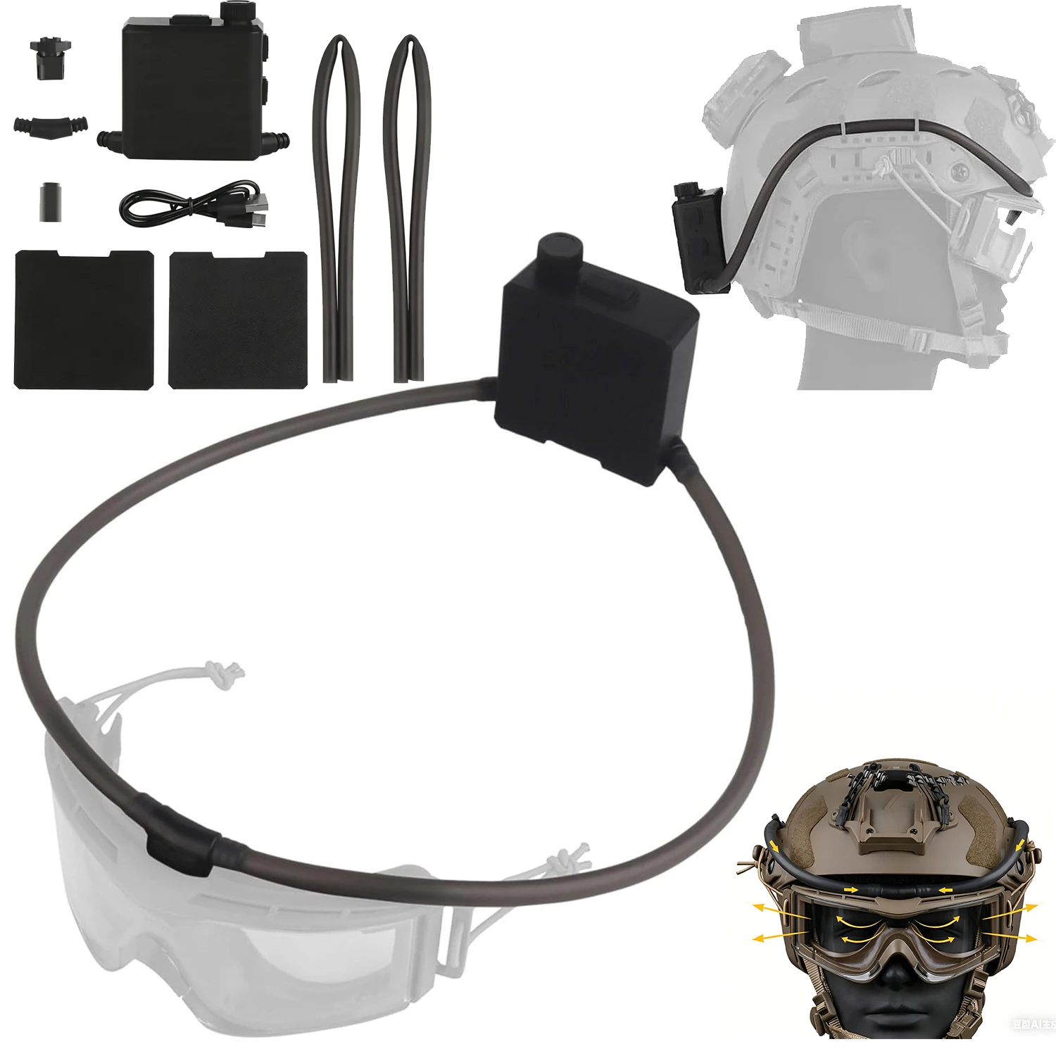 Gafas tácticas con ventilador antivaho antiempañamiento Airsoft - imagen 3