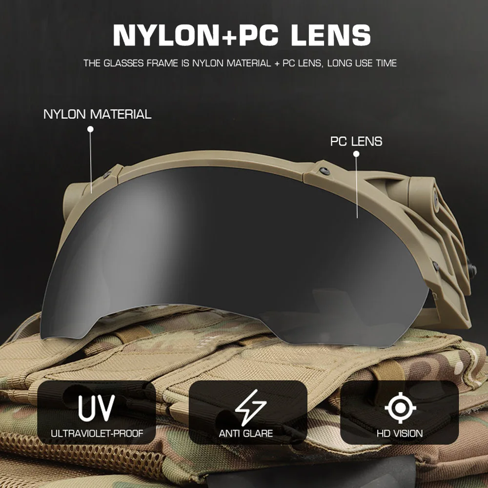 Gafas protectoras tácticas polarizadas UV ajustables – Caza airsoft - imagen 4