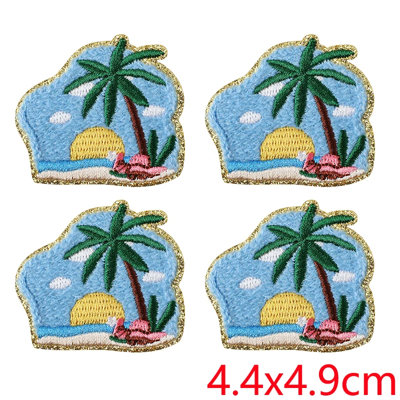 Parche bordado termoadhesivo táctica playa tropical y animales marinos para mochila y ropa - imagen 4