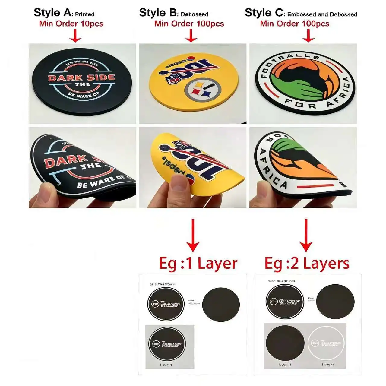 Posavasos redondo de silicona con logotipo personalizado