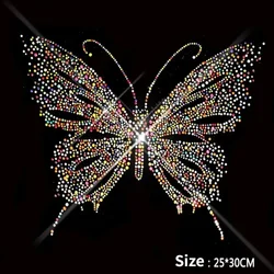 Parche mariposa táctico con strass termoadhesivo para ropa outdoor