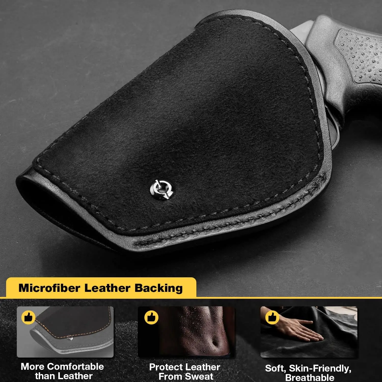 Funda de cuero IWB para revólver J-frame .38 Special – Hecha a mano - imagen 2