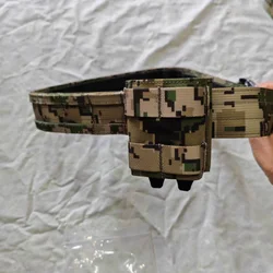 Cinturón táctico de nailon doble capa resistente para exteriores
