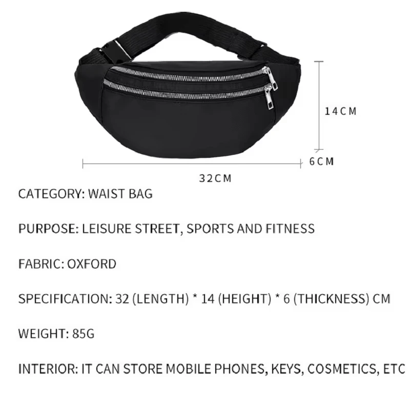 DIZETION Riñonera táctica impermeable estilo cuadros – Bolsa pecho - imagen 4