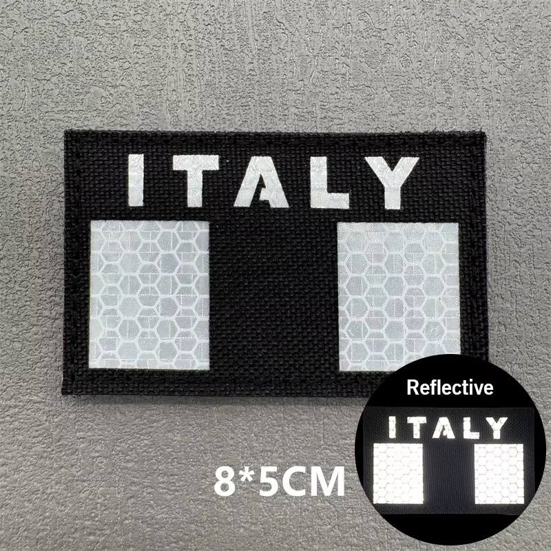 Parche bandera Italia reflectante infrarrojo táctica con velcro
