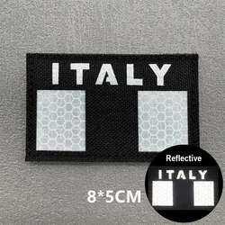 Parche bandera Italia reflectante infrarrojo táctica con velcro