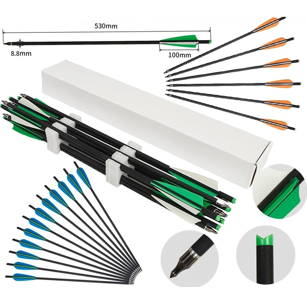 Pernos de carbono 20'' para ballesta con puntas anchas - imagen 3