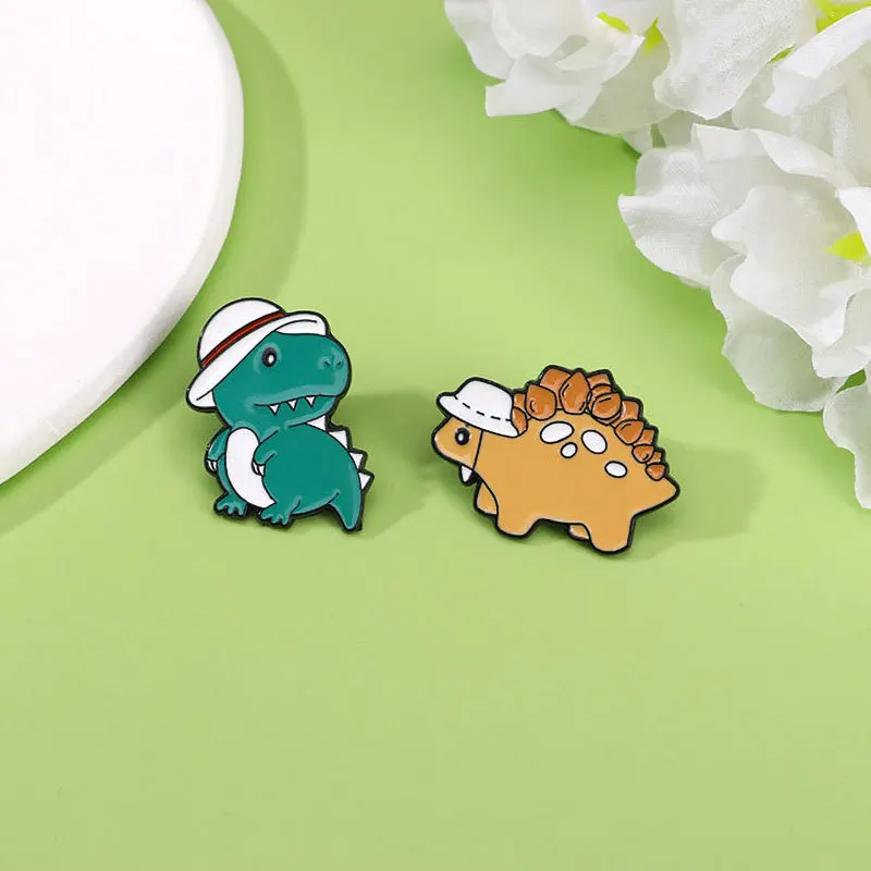 Broche pin dinosaurio Tiranosaurio Rex y Estegosaurio de disfraces - imagen 2
