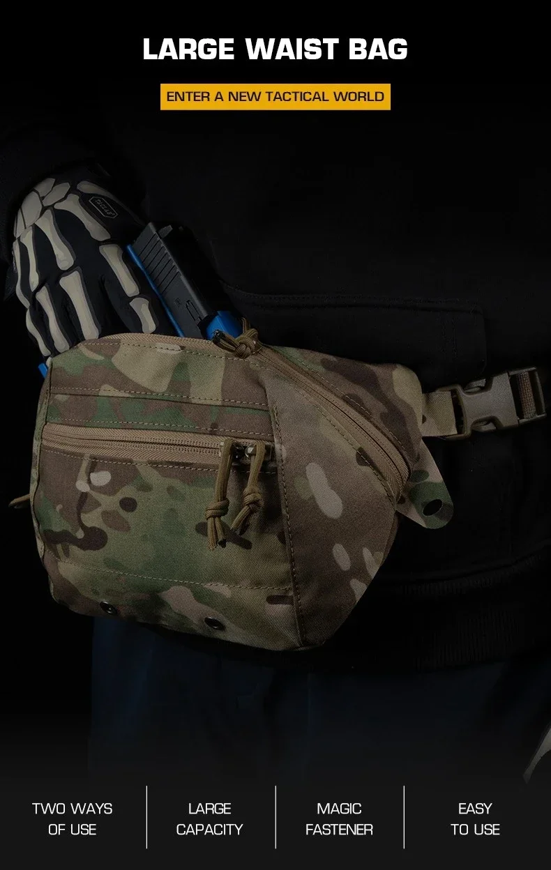 Riñonera táctica con bolsillos de camuflaje