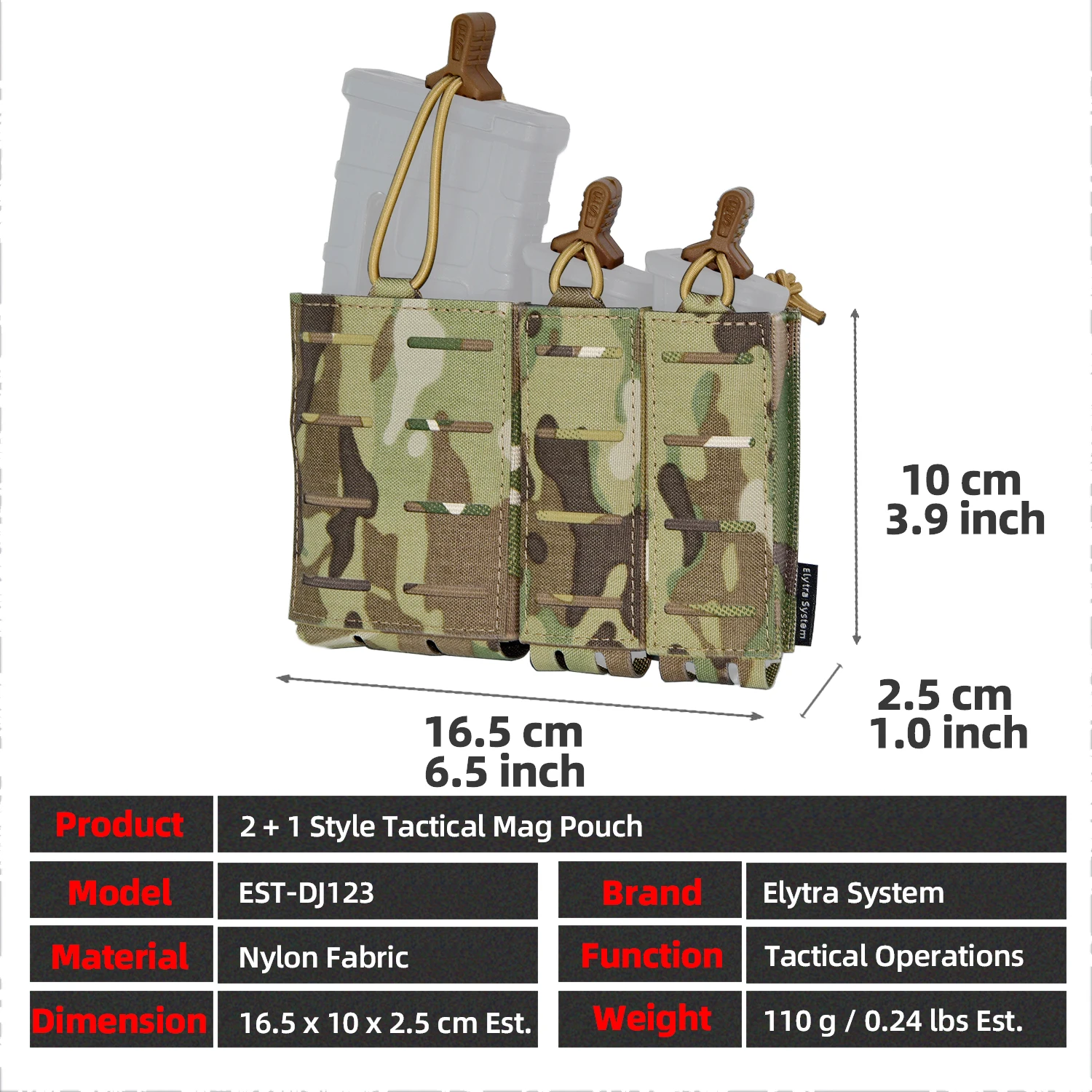 Bolsa táctica modular con panel frontal Molle