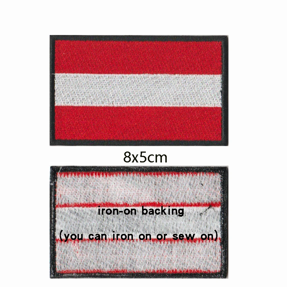 Parche bordado bandera austriaca – Militar con velcro termoadhesivo - imagen 3
