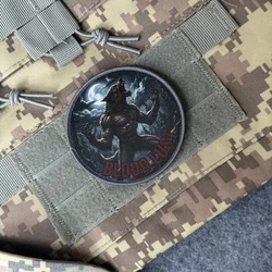 Parche táctico de moral lobo Blood Lust con velcro para airsoft