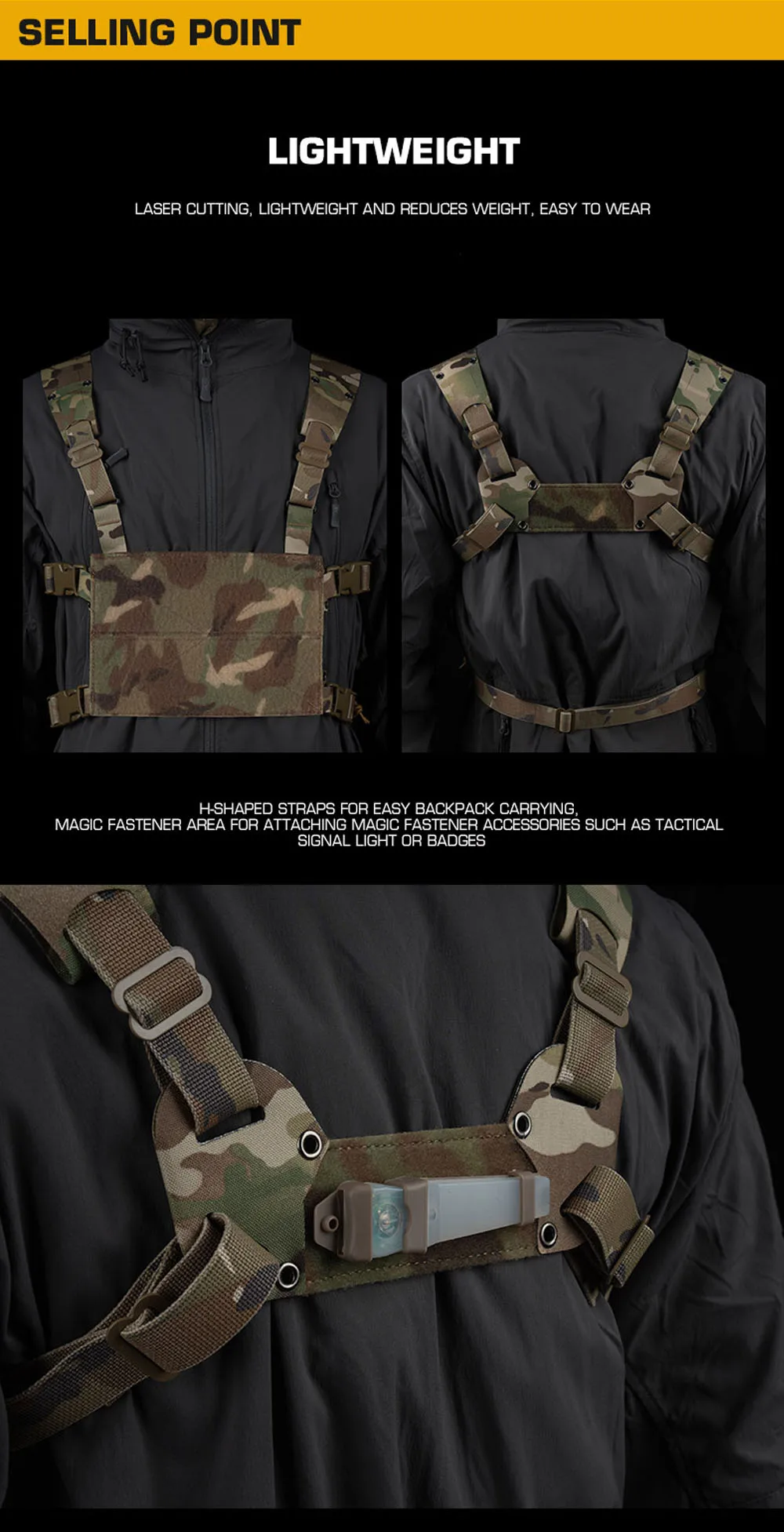 Primer plano del material Cordura y costuras