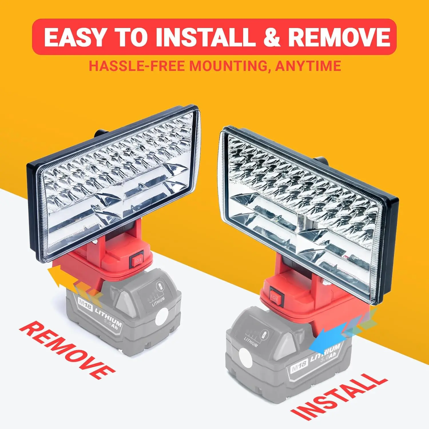 Lámpara de trabajo LED inalámbrica Milwaukee M18, ajustable - imagen 4