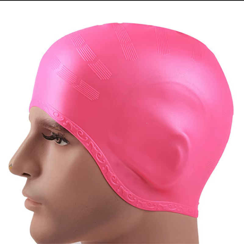 Gorro de natación silicona impermeable pelo largo protección orejas - imagen 2