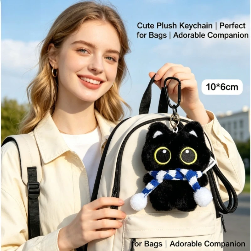 Llavero de peluche gato suave – colgante mini para bolsos - imagen 3